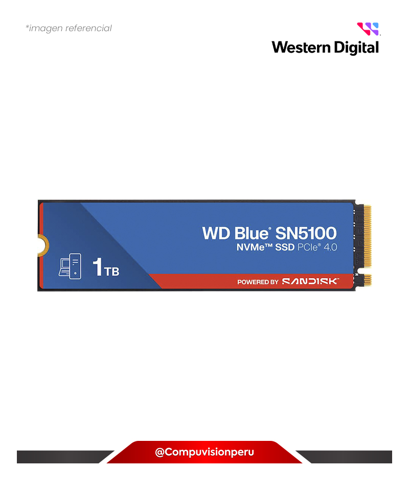 DISCO SOLIDO SSD 1TB WESTER DIGITAL BLUE SN5100 NVME M.2 2280 PCIE 4.0 WDBS4F0010BNC-WRSN