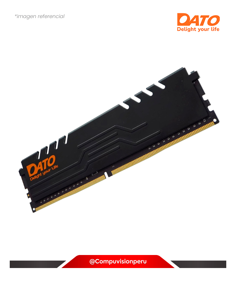 MEMORIA 16GB DDR4 BUS 3200MHZ DATO EXTREME BLACK GAMING DESKTOP CL16 1.35V HEATSINK EA16G4DU32KX2(1)