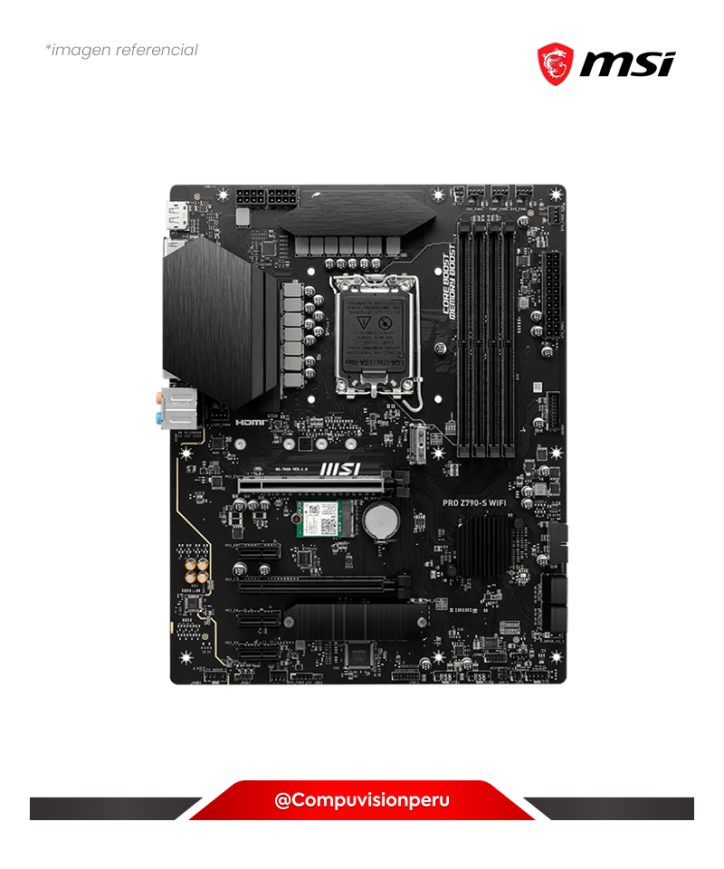PLACA MSI PRO Z790-S WIFI LGA 1700 INTEL Z790 DDR5 PCIE 5.0  M.2 SATA BLUETOOTH 5.3 HDMI DP