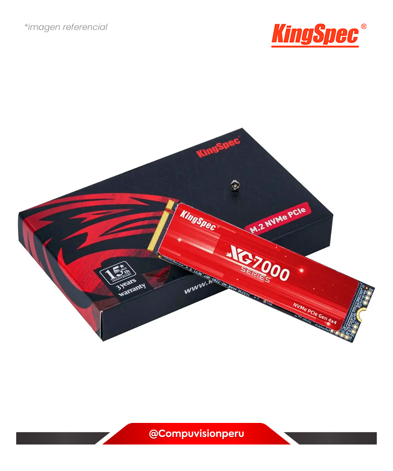 DISCO SOLIDO SSD 1TB KINGSPEC XG 7000 M.2 PCI-E GEN 4.0 X4 NVME 1.4 3D NAND XG7000-1TB 2280