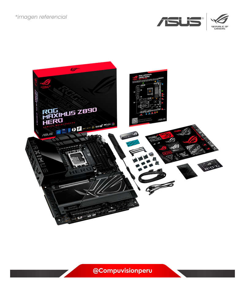 PLACA ASUS ROG MAXIMUS Z890 HERO LGA 1851 INTEL Z890 DDR5 HDMI DP TH USB-C M.2 SATA 6GB WI-FI BLUETOOTH