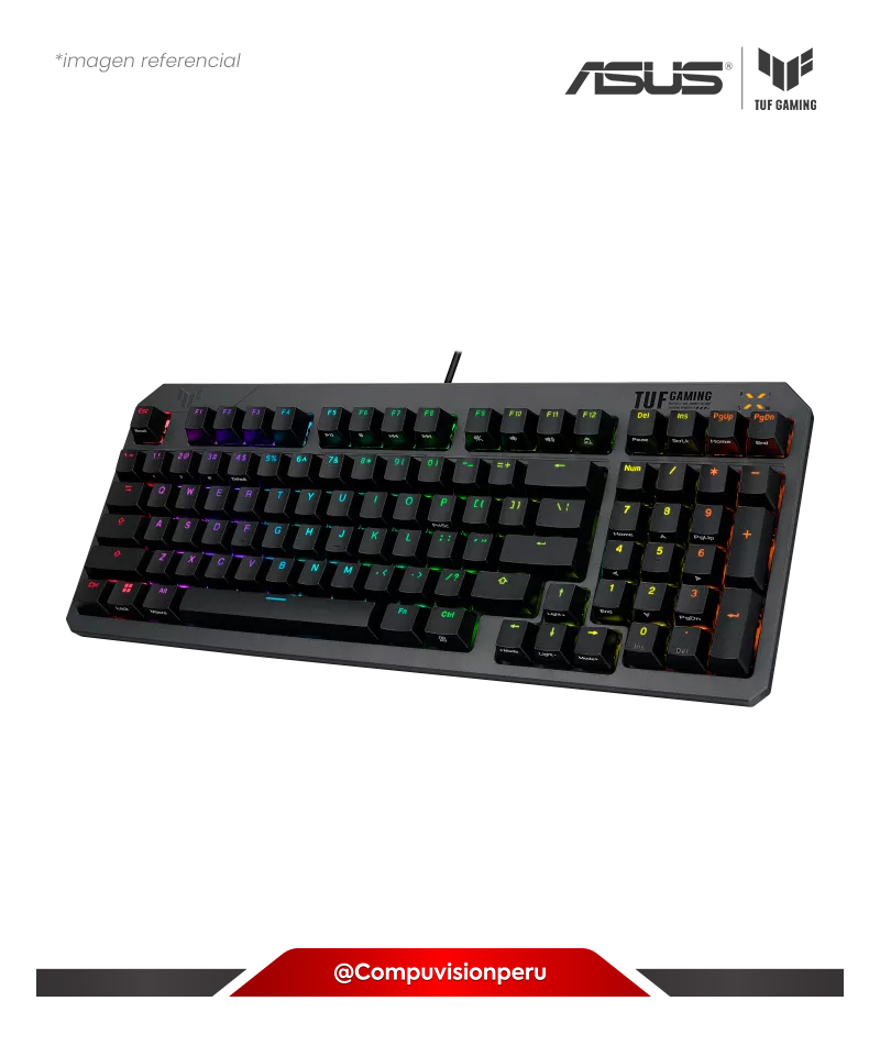 TECLADO ASUS TUF GAMING K3 GEN II BLACK OPTICAL MECHANICAL RGB SWITCH USB 2.0 TUF-GAMING-K3-GEN-II