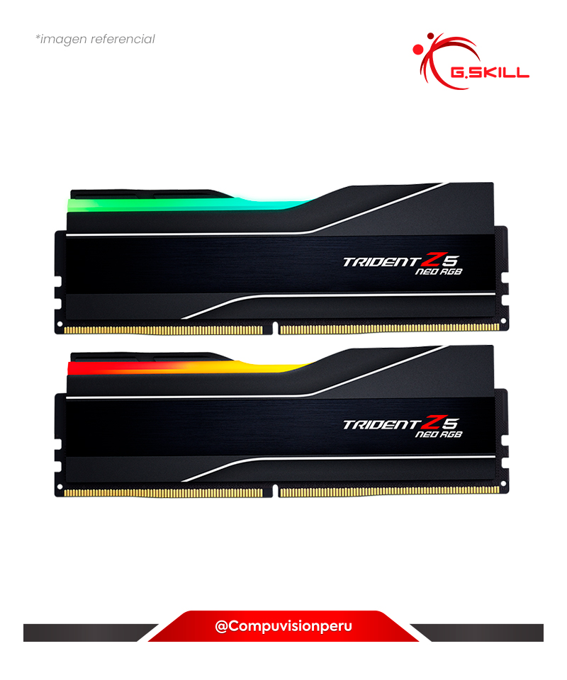 MEMORIA 64GB (32*2) DDR5 BUS 6000MHZ G.SKILL TRIDENT Z5 NEO RGB 1.40V CL30 F5-6000J3040G32GX2-TZ5NR 4713294232762