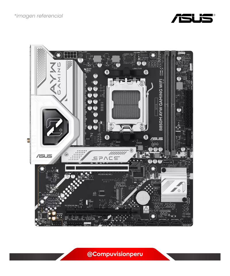 PLACA ASUS B850M AYW GAMING WIFI AM5 AMD B850 DDR5 HDMI DP M.2 SATA 6GB BLUETOOTH USB M-ATX