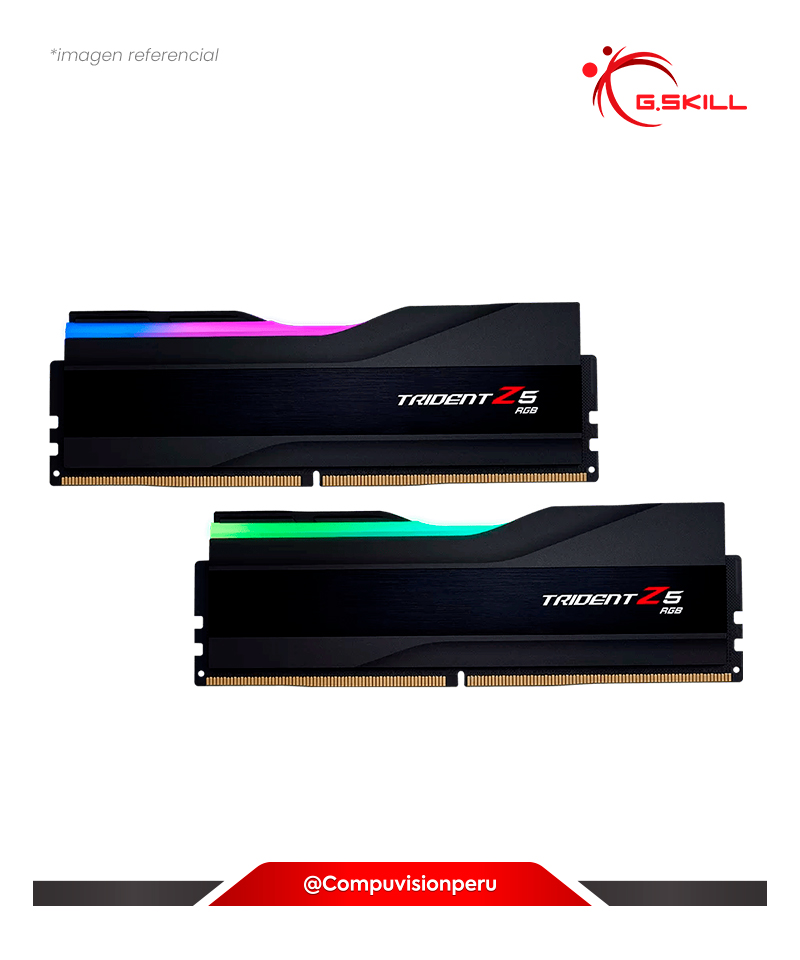 MEMORIA 64GB (32*2) DDR5 BUS 5600MHZ G.SKILL TRIDENT Z5 RGB C36 1.25 F5-5600J3636D32GX2-TZ5RK 4713294231819 0848354041818