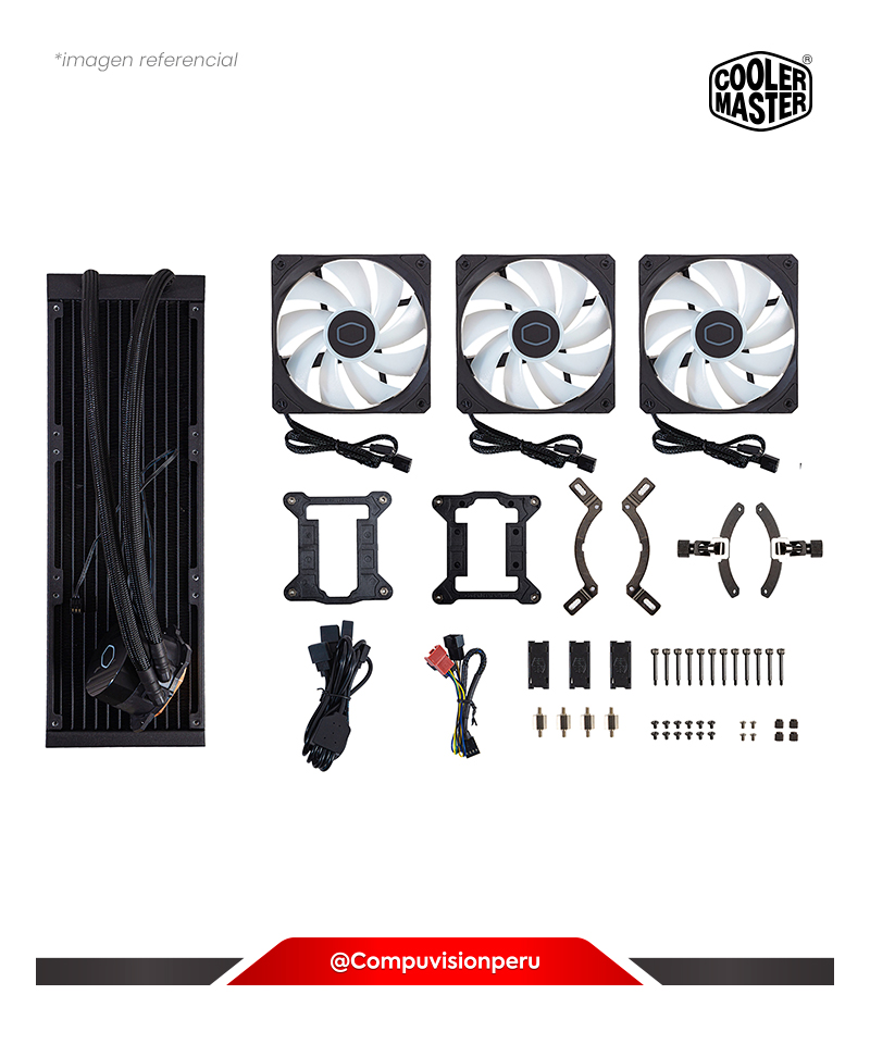 COOLER DE CPU COOLER MASTER MASTERLIQUID 360L CORE ARGB BLACK INTEL AMD ALUMINUM 120MM*3 MLW-D36M-A18PZ-R1