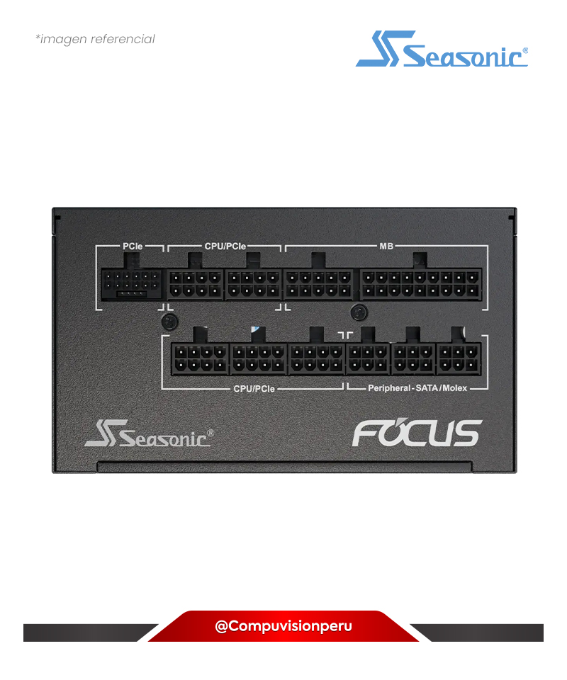 FUENTE 1000W SEASONIC FOCUS GX BLACK ATX 3.1 80 PLUS GOLD PCIE GEN 5 FULL MODULAR SRP-FGX102-A5A32SF