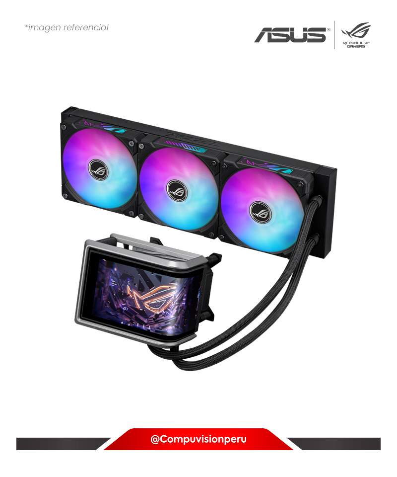 COOLER DE CPU ASUS ROG RYUO IV 360 ARGB BLACK 3*120MM MF-12C ARGB FAN MONITOR: 6.67 AMOLED AMD INTEL ROG-RYUO-IV-360-ARGB