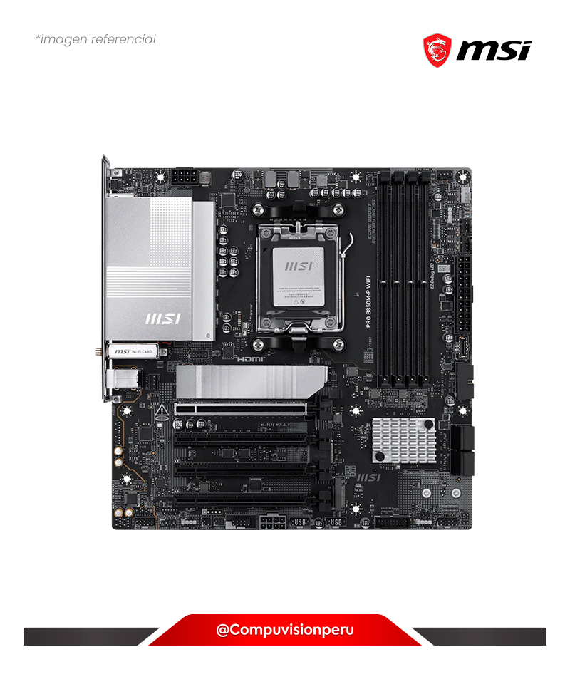 PLACA MSI PRO B850M-P WIFI AMD B850 AM5 DD5 M.2 SATA 6GB HDMI DP M-ATX