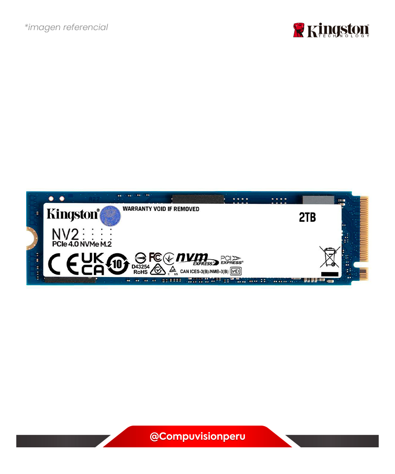 DISCO SOLIDO SSD 2TB KINGSTON NV2 NVME PCIE 4.0 CON NVME M.2 2280 SNV2S/2000G