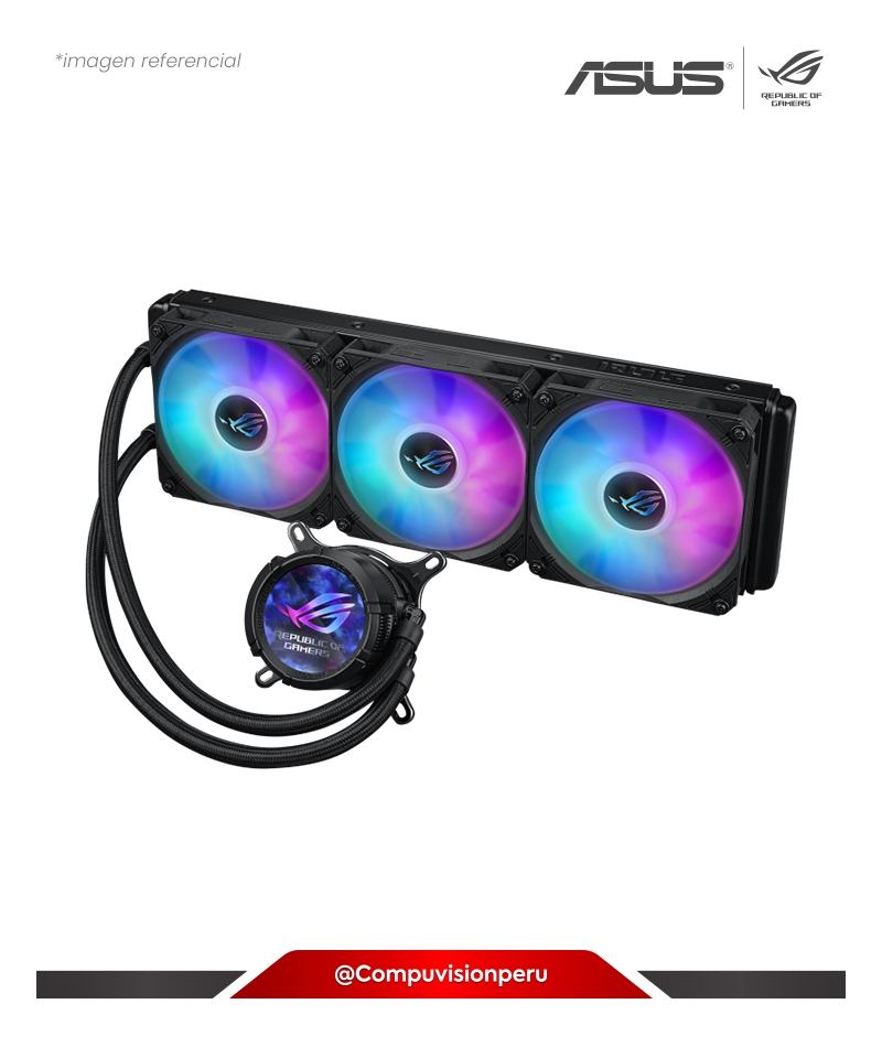 COOLER DE CPU ASUS ROG STRIX LC III 360 ARGB LCD ALUMINIO 3*120MM ROG STRIX AF-12S ARGB FAN AMD INTEL ROG-STRIX-LC-III-360-ARGB-LCD