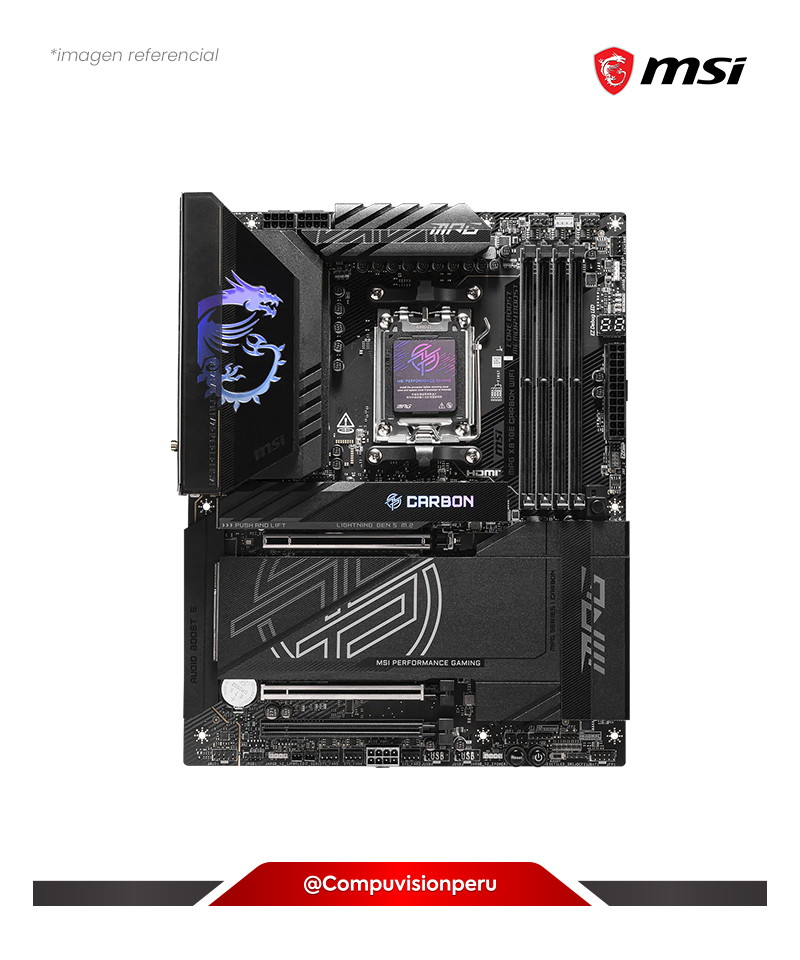 PLACA MSI MPG X870E CARBON WIFI AMD X870E AM5 DDR5 M.2 SATA 6GB BLUETOOTH ATX