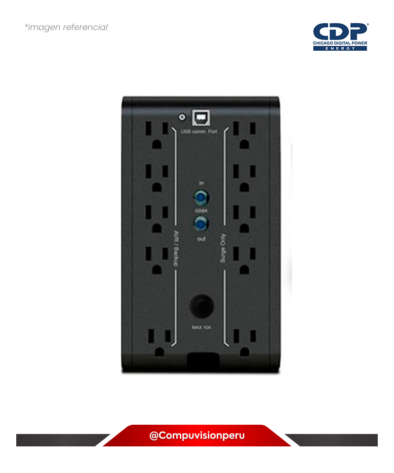 UPS CDP R-SMART1210I 1200VA/720W 10 TOMAS 5 USB AUTONOMIA 50 MINUTOS R-SMART1210I
