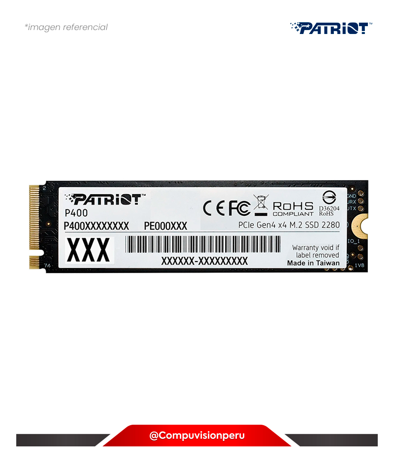 DISCO SOLIDO SSD 512GB PATRIOT P400 PCIEX GEN 4*4 M.2 PE000852-P400P512GM28H 814914029138