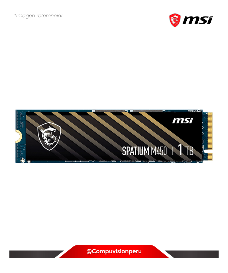 DISCO SOLIDO SSD 1TB MSI SPATIUM M450 M.2 2280 PCIEX 4.0 NVMW 3D NAND SM450N1TB 43201830