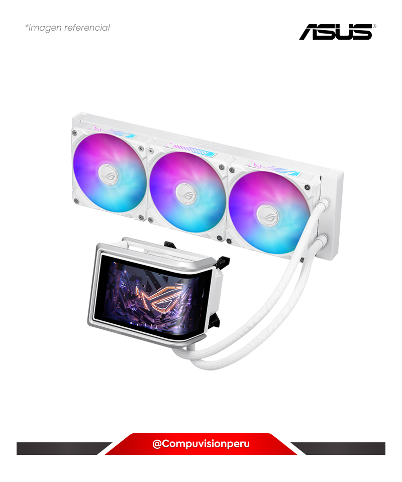 COOLER DE CPU ASUS ROG RYUO IV 360 ARGB WHITE 3*120MM MF-12C ARGB FAN MONITOR: 6.67 AMOLED AMD INTEL ROG-RYUO-IV-360-ARGB-WHT