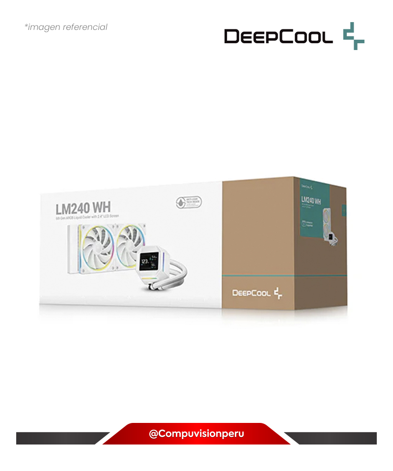 COOLER DE CPU DEEPCOOL LM240 WH WHITE INTEL AMD ALUMINIO 2*1200MM R-LM240-WHDMMC-1