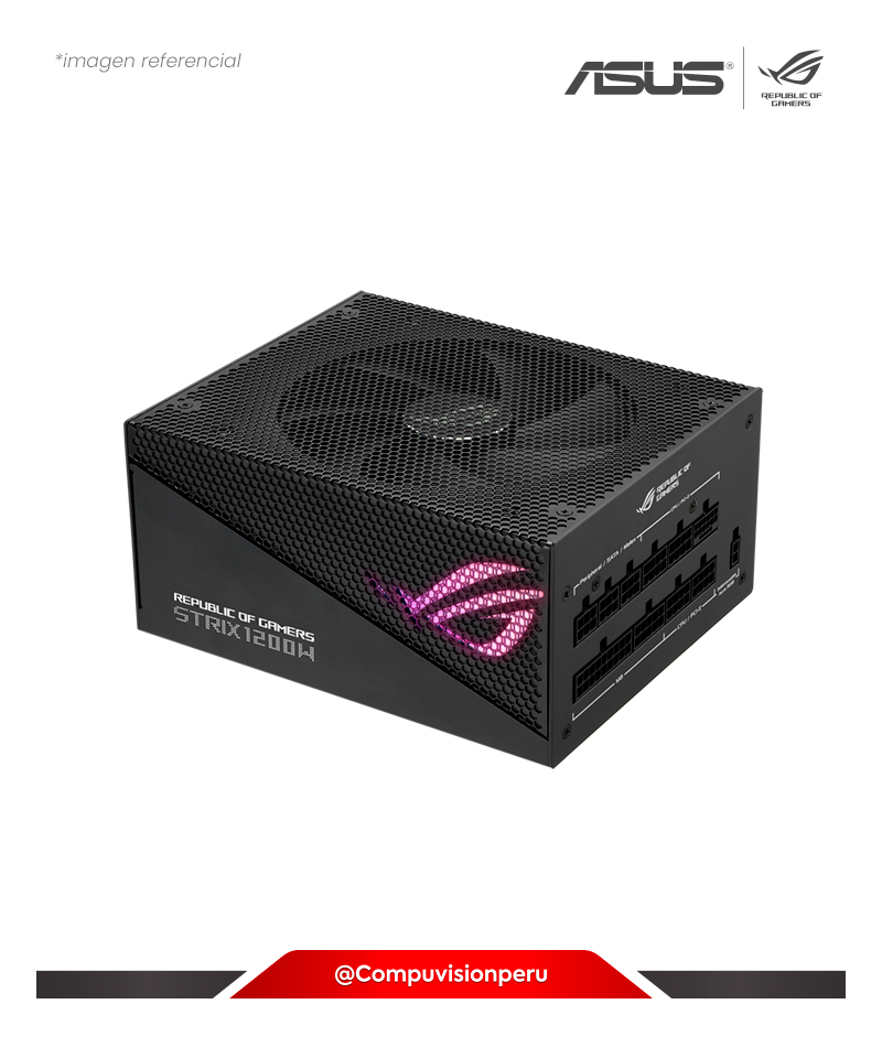 FUENTE 1200W ASUS ROG STRIX 1200W GOLD AURA EDITION ACTIVE PFC ATX 3.0 80 PLUS GOLD ROHS ARGB ROG-STRIX-1200G-AURA-GAMING