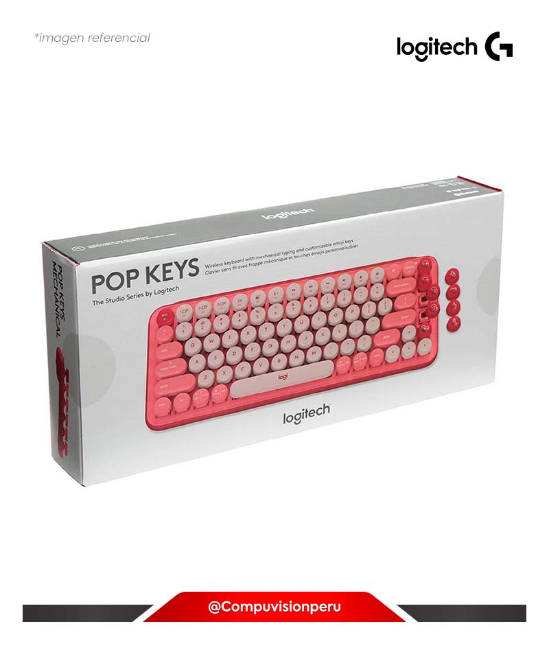 TECLADO LOGITECH POP KEYS HEARTBREAKER ESP BLUETOOTH USB CORALES Y FRAMBUESA 920-010715 097855171955
