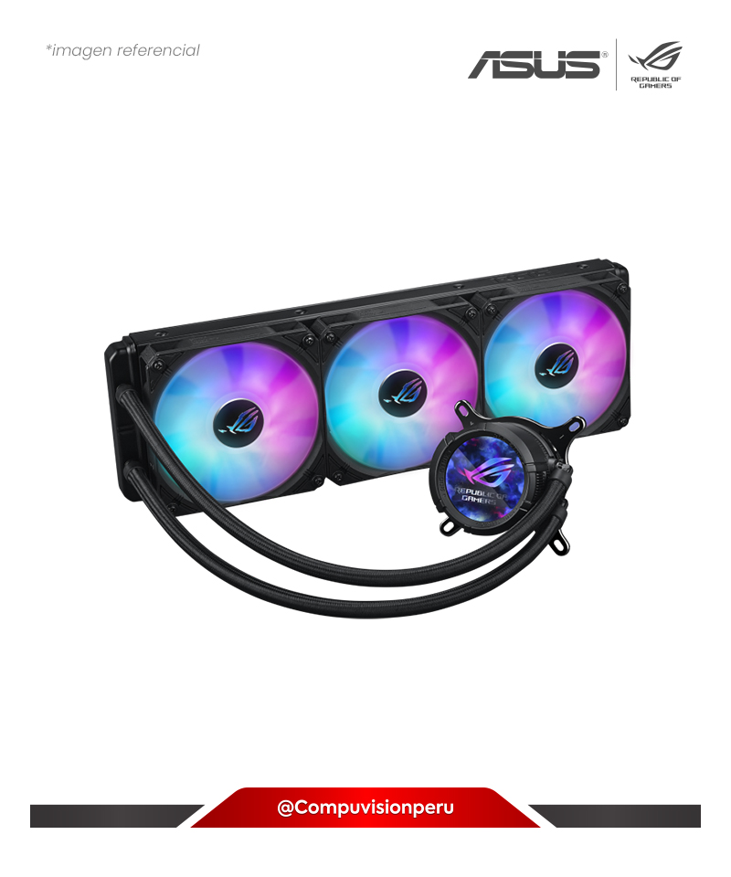 COOLER DE CPU ASUS ROG STRIX LC III 360 ARGB LCD ALUMINIO 3*120MM ROG STRIX AF-12S ARGB FAN AMD INTEL ROG-STRIX-LC-III-360-ARGB-LCD