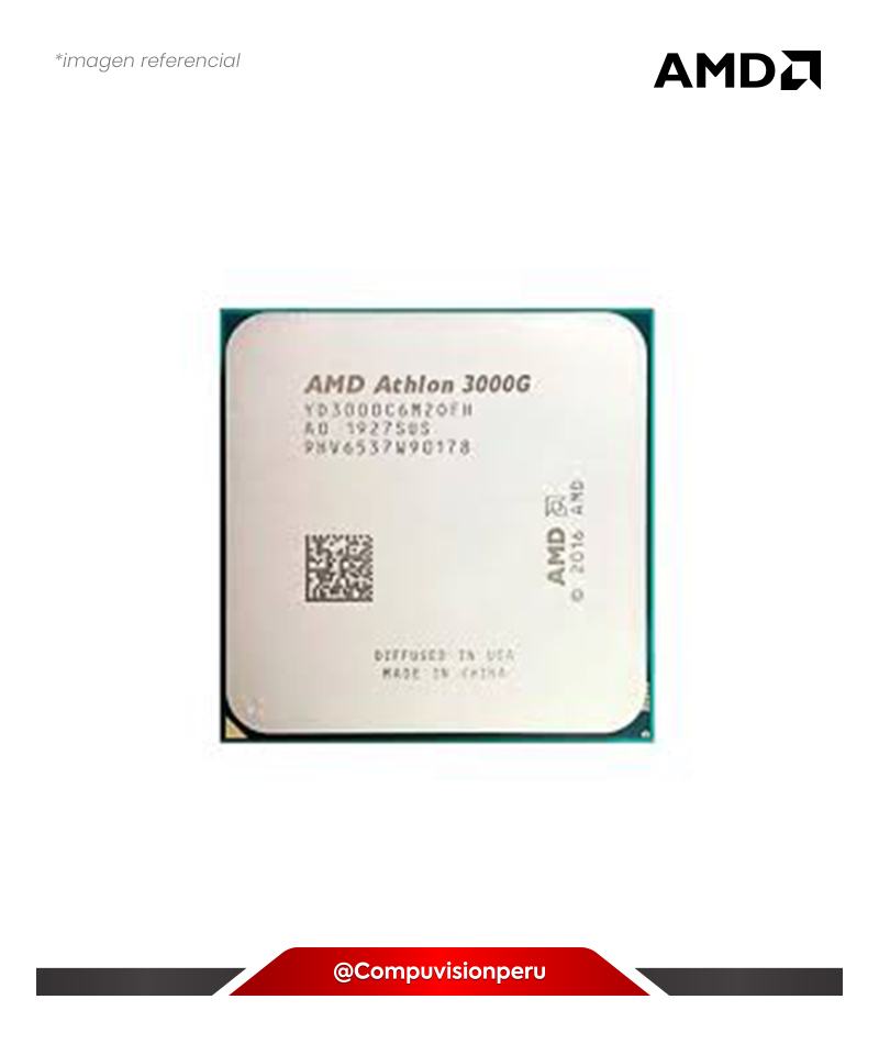 CPU AMD ATHLON 3000G 2 CORE / 4 SUB 3.5GHZ 5MB AM4 35W GPU RADEON VEGA 3 GRAPHICS 3N OVERCLOCKING