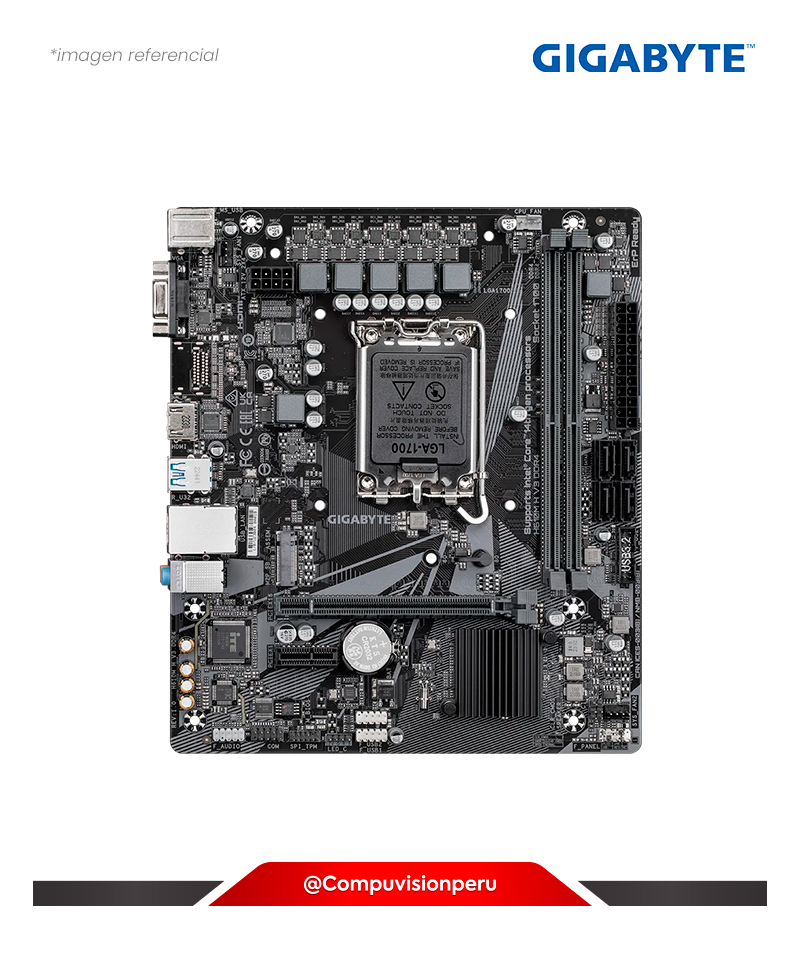 PLACA GIGABYTE H610M H V3 LGA1700 INTEL H610 DDR4 VGA HDMI M.2 USB 3.2 SATA 6GB M-ATX