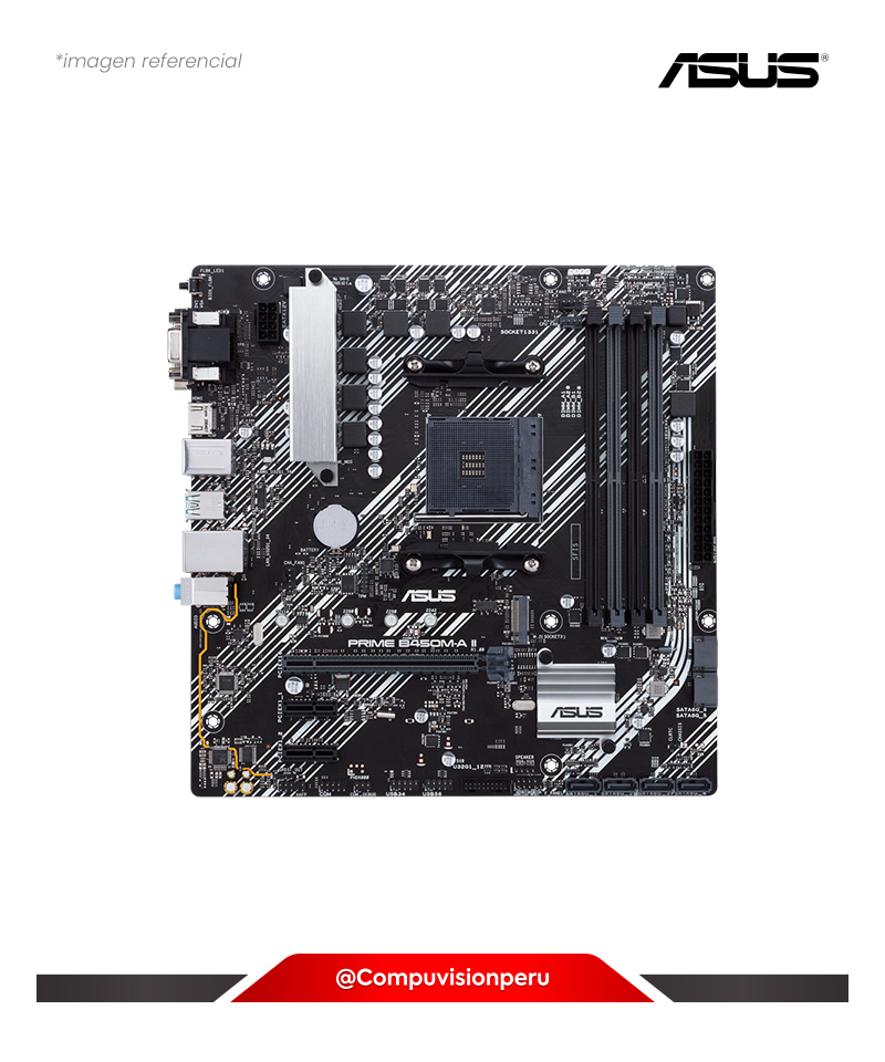 PLACA ASUS PRIME B450M-A II AMD B450 (RYZEN AM4) DDR4 M.2 SATA 6 USB 3.2 GEN 2 HDMI/DVI-D/D-SUB