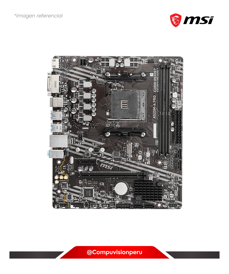 PLACA MSI A520M-A PRO AMD A520 DDR4 SATA 6GB/S M.2 MATX