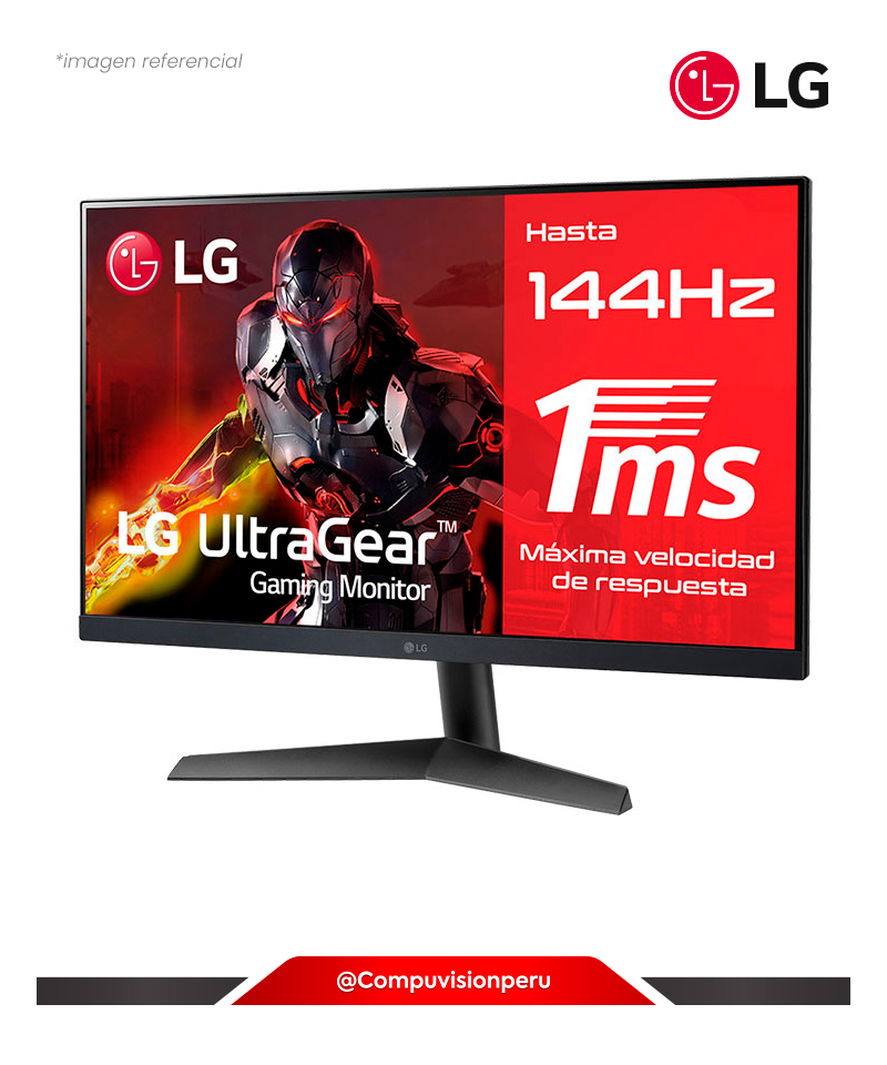 MONITOR 24 LED LG 24GN60R-B ULTRAGEAR 1080P 1MS 144HZ HDMI DP FREESYNC PREMIUM