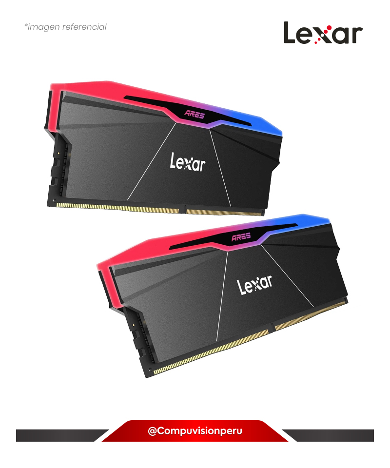 MEMORIA 32GB (16*2) DDR5 BUS 6000MHZ LEXAR ARES 2ND GEN RGB CL30 LD5U16G60C30BR-RGD