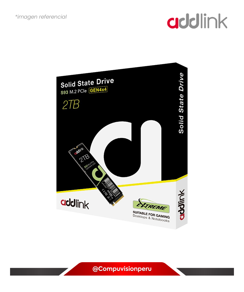 DISCO SOLIDO SSD 2TB ADDLINK S93 GEN 4 PCIE NVME M.2 2280 AD2TBS93M2P