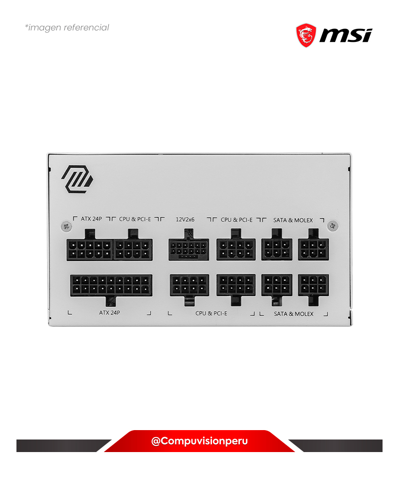 FUENTE 850W MSI MAG A850GL PCIE5 WHITE 80 PLUS GOLD