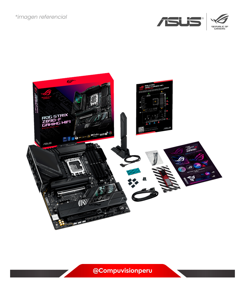 PLACA ASUS ROG STRIX Z890-F GAMING WIFI INTEL Z890 LGA 1851 DDR5 HDMI DP M.2 SATA 6GB BLUETOOTH V5.4 USB 10GB ATX