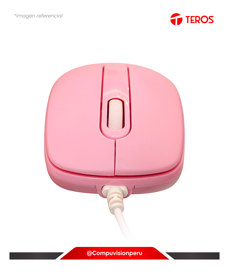 MOUSE TEROS TE-1221S OPTICO USB 1000DPI PINK