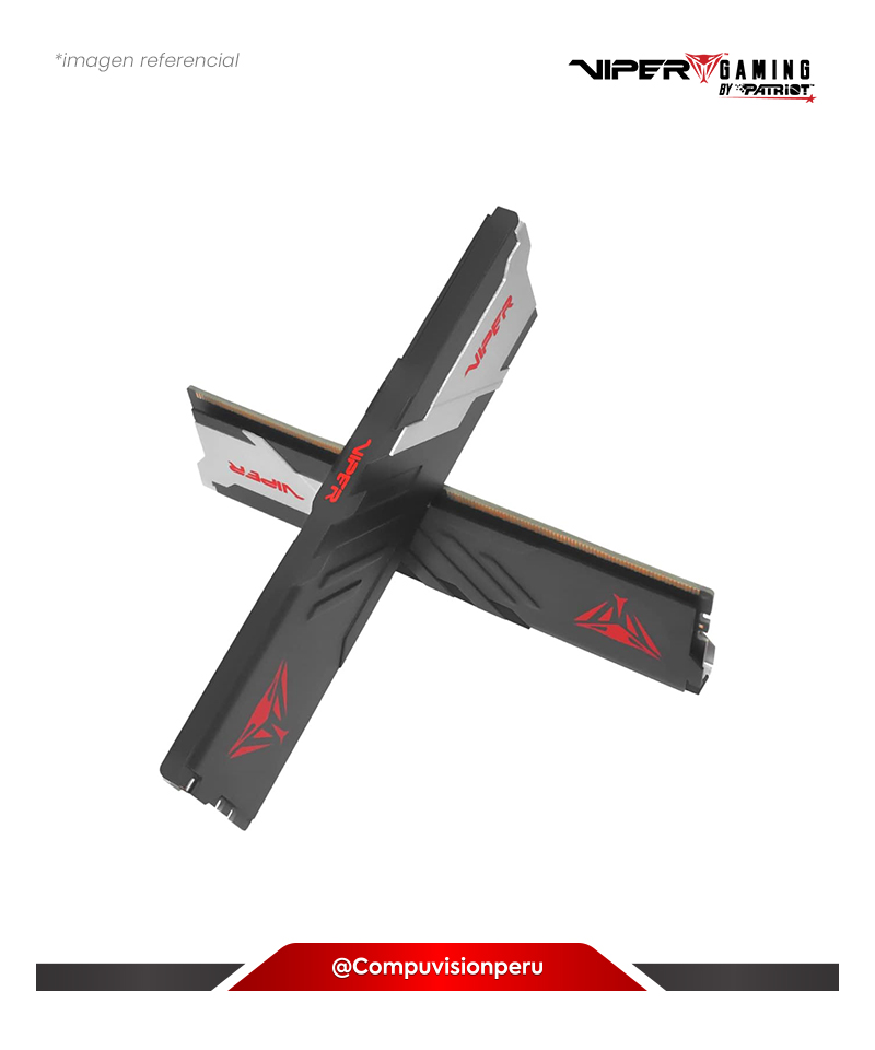 MEMORIA 32GB (16*2) DDR5 BUS 6000MHZ PATRIOT VIPER VENOM MATTE BLACK CL30 1.35V INTEL XMP 3.0 AMD EXPO PVV532G600C30K