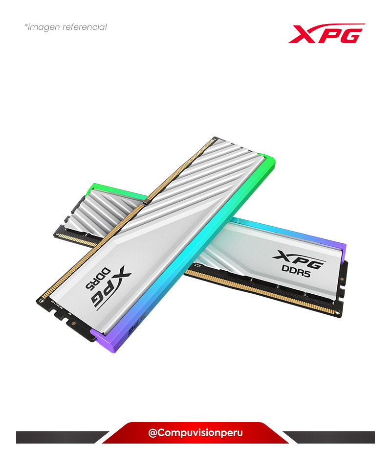 MEMORIA 32GB (16*2) DDR5 BUS 6000MHZ A-DATA XPG LANCER BLADE WHITE RGB CL34 1.35V AX5U6000C3416G-DTLABRWH