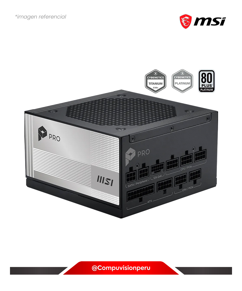 FUENTE 850W MSI PRO-A850PL-PCIE5 850W ATX 3.1 PCIE5.1 80 PLUS PLATINUM FULL MODULAR PRO-A850PL-PCIE5
