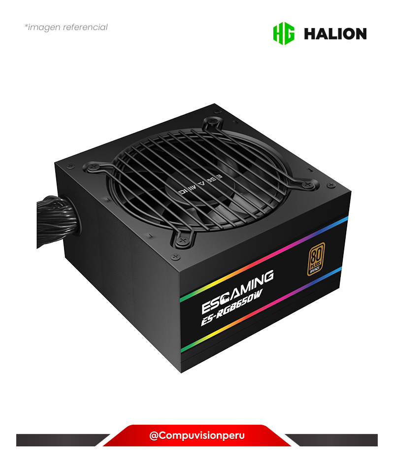 FUENTE 650W HALION ESGAMING ES-RGB650W ATX