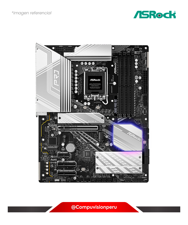 PLACA ASROCK Z890 PRO RS LGA 1851 INTEL Z890 DDR5 HDMI M.2 SATA 6GB THUNDERBOLT ATX