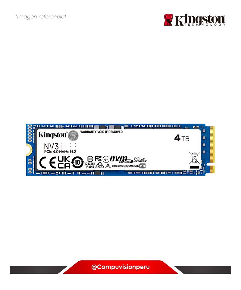 DISCO SOLIDO SSD 4TB KINGTON NV3 PCIE 4.0 M.2 NVME SNV3S/4000G