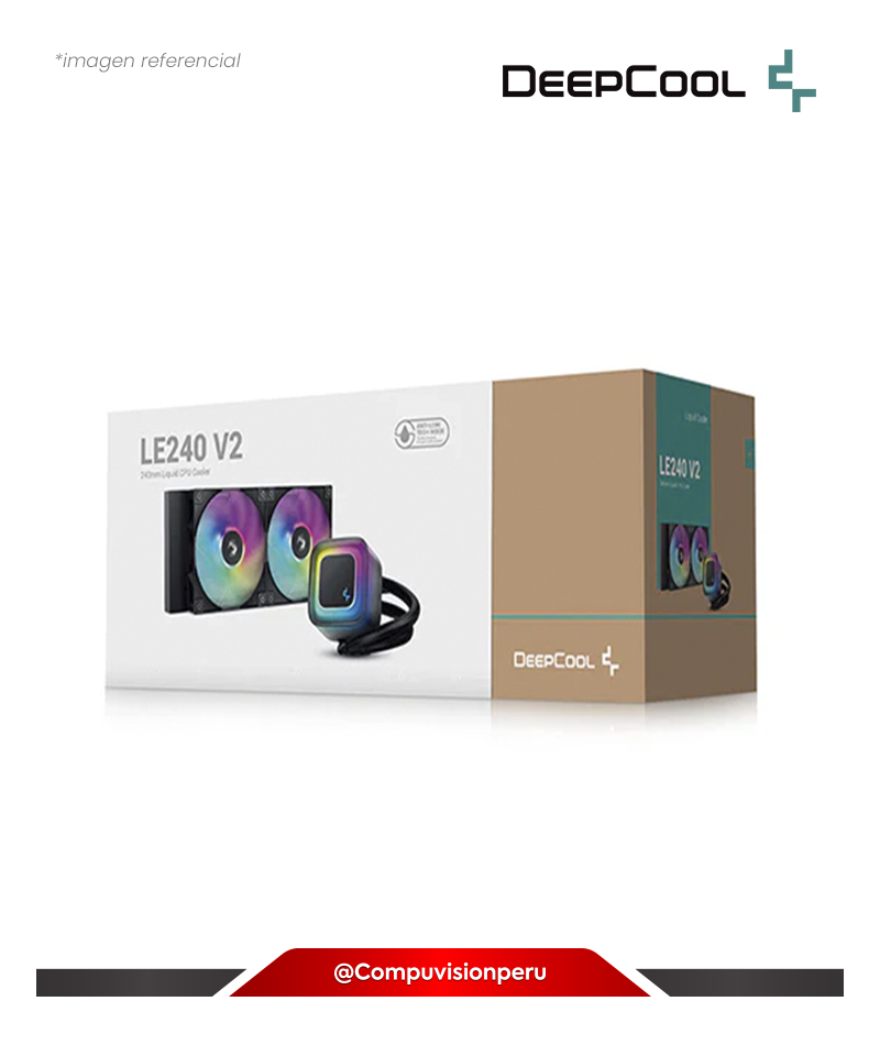 COOLER DE CPU DEEPCOOL LE240 V2 ARGB 240MM 2*120MM INTEL AMD ALUMINUM LE240-BKAMMC-G-2