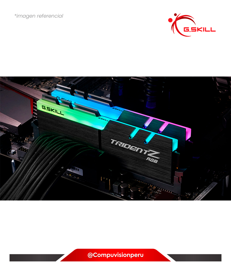 MEMORIA 64GB (32*2) DDR4 3200MHZ G.SKILL TRIDENT Z RGB C16 1.35V PC4-25600 F4-3200C16D-64GTZR 4713294225887 0848354035886
