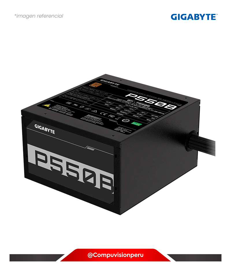 Gigabyte P550B 550 Watts  550W  80 Plus Power Supply Bronze, Brand New Reliable Flat Cable I.77398075