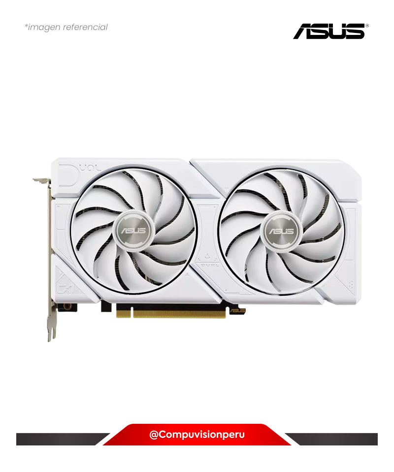 VIDEO ASUS DUAL GEFORCE RTX 4070 SUPER EVO OC WHITE EDITION 12GB GDDR6X CUDA 7168 192-BIT HDMI DP DUAL-RTX4070S-O12G-EVO-WHITE
