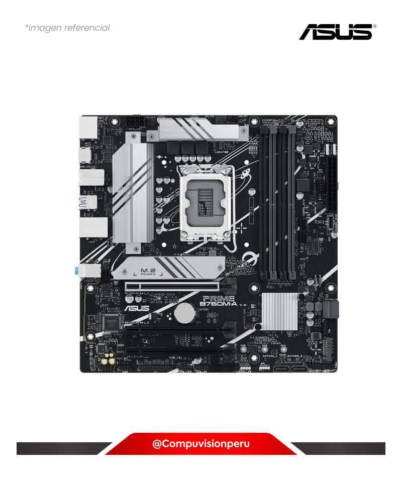 PLACA ASUS PRIME B760M-A CSM INTEL B760 LGA1700 DDR5 HDMI DP M.2 USB 3.2 MATX