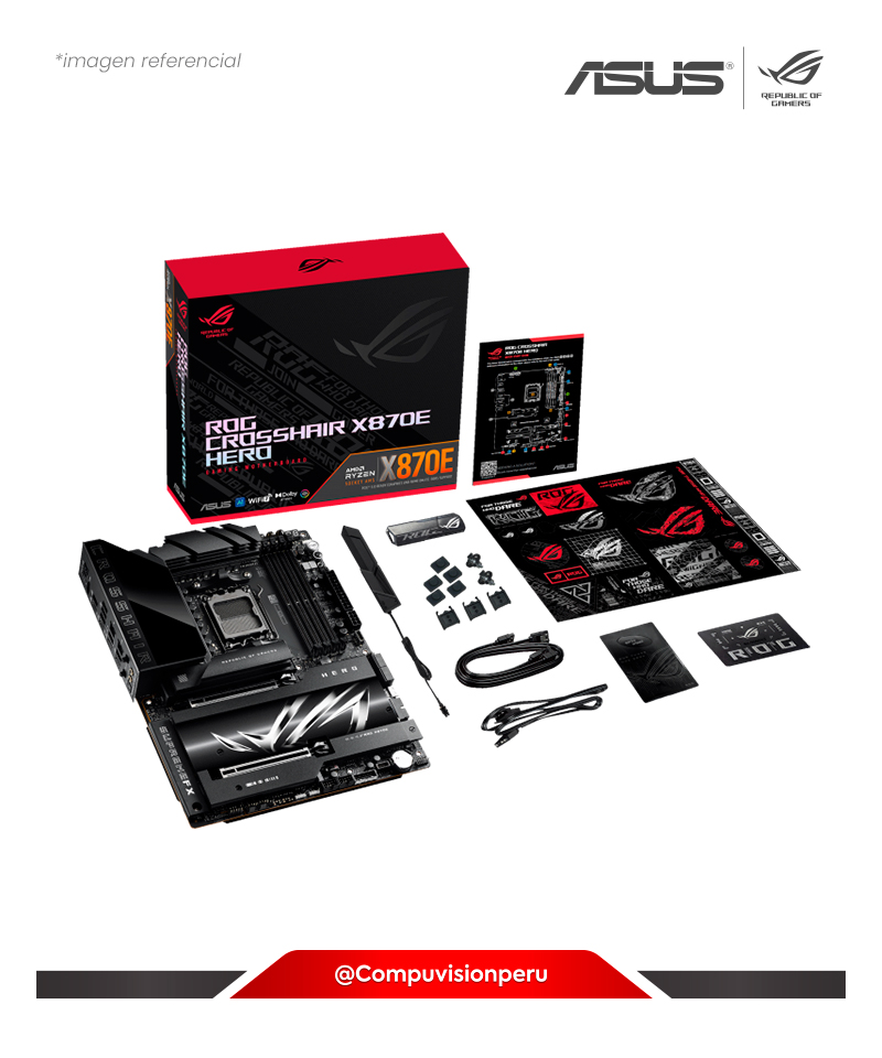 PLACA ASUS ROG CROSSHAIR X870E HERO AMD X870E AM5 DDR5 HDMI DP USB4 M.2 SATA III BLUETOOTH V5.4 ATX