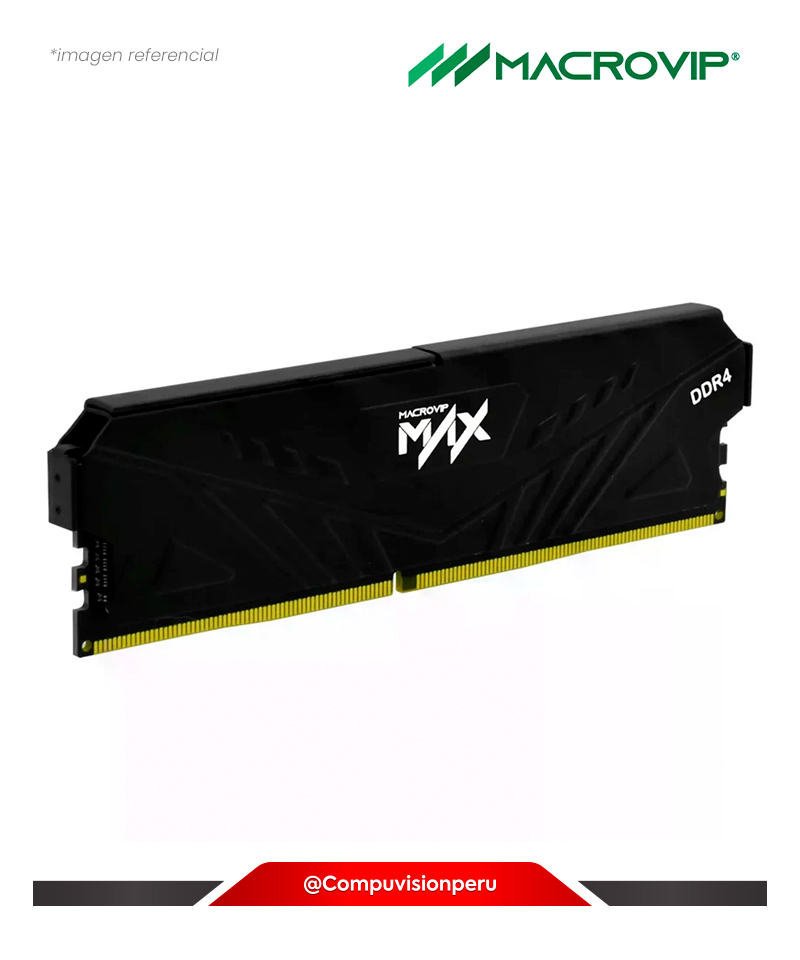 MEMORIA 16GB DDR4 BUS 3200MHZ MACROVIP MAX BLACK CL16  MVX32N16/16