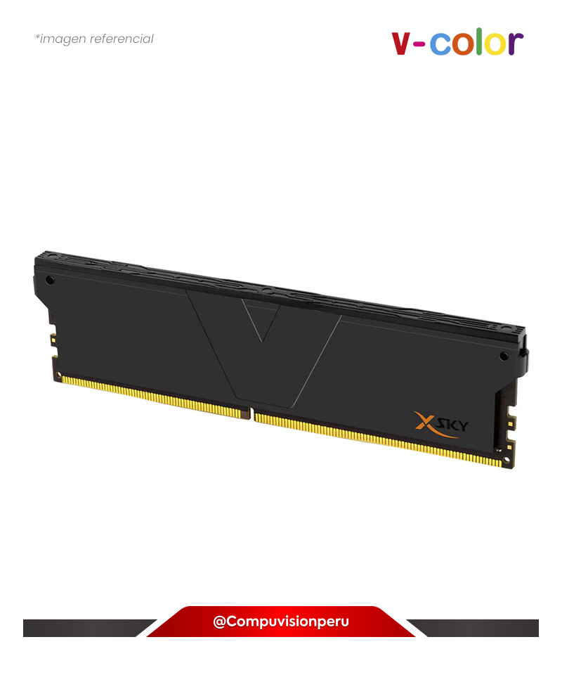 MEMORIA 16GB DDR5 BUS 6000MHZ V-COLOR MANTA XSKY BLACK SK HYNIX ORIGINAL IC GAMING CL30 1.25V TMXSAO1660830KKK-(1)