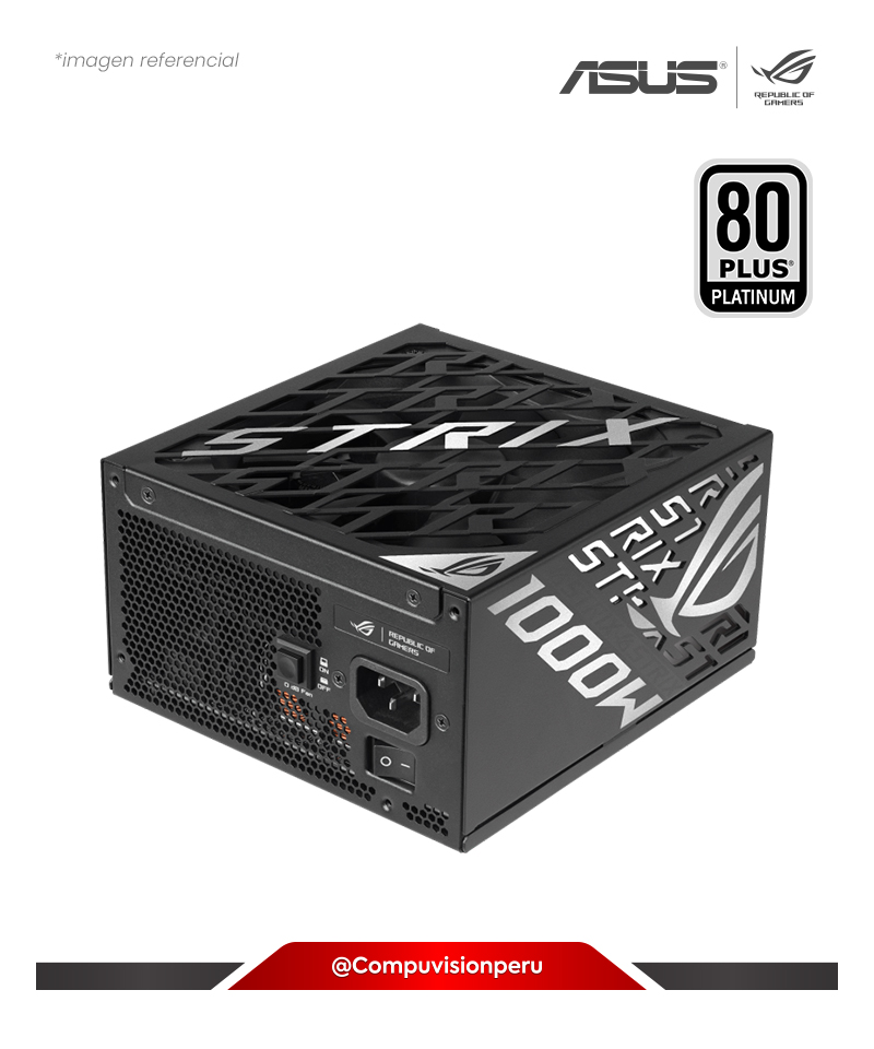 FUENTE 1000W ASUS ROG STRIX 1000W PLATINUM 80 PLUS PLATINUM FULL MODULAR ROHS ROG-STRIX-1000P-GAMING