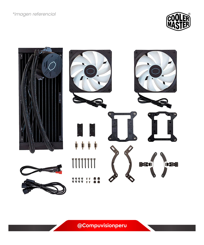 COOLER DE CPU COOLER MASTER MASTERLIQUID ML240L CORE ARGB BLACK INTEL AMD ALUMINUM MLW-D24M-A18PZ-R1